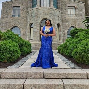 jovani blue prom dress